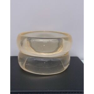 Lot Of 2 Semi Clear Acrylic / Lucite Bangle Bracelets